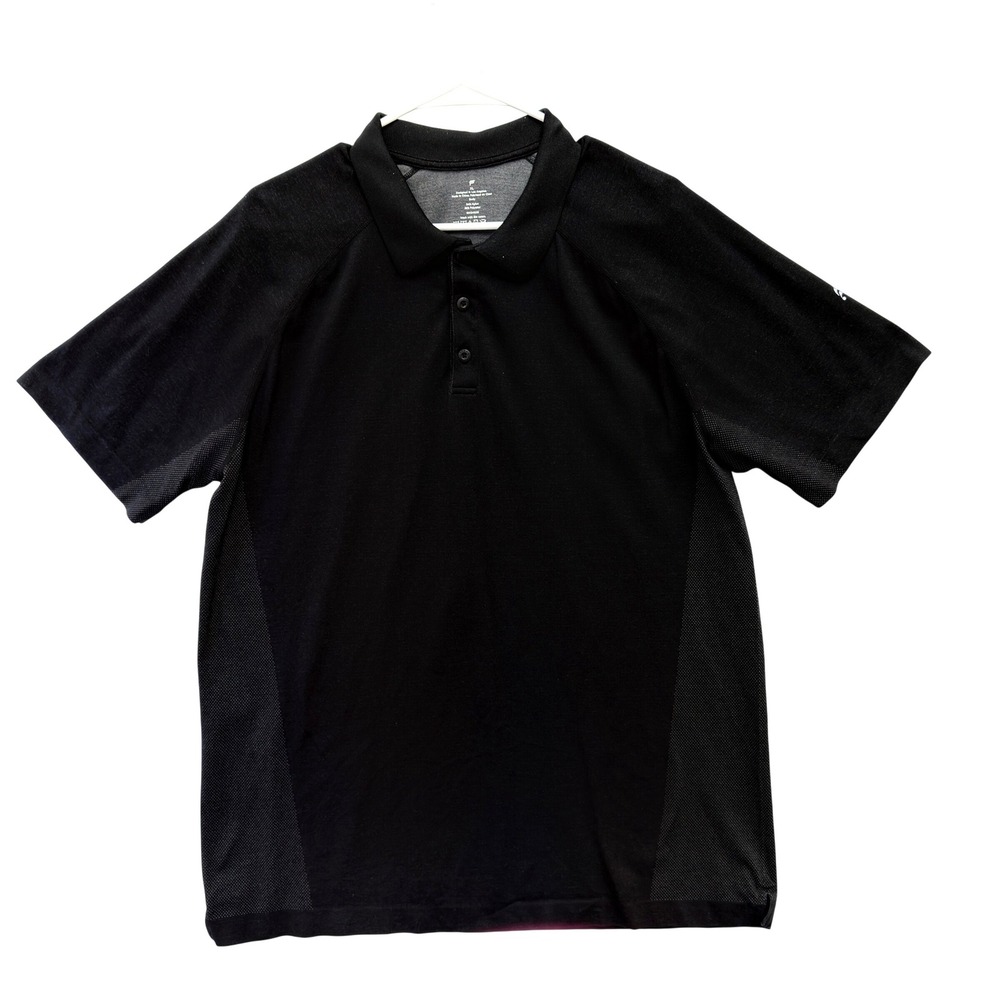 Fabletics Mens XL dark navy Training Polo Shirt Mesh Side Panels‎ RN134638